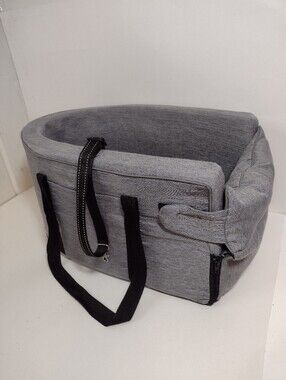 Pet Carrier Gray Travel Carry Bag with Black Straps